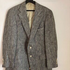 VINTAGE Polo University Club Ralph Lauren Herringbone Wool and Silk Jacket 38